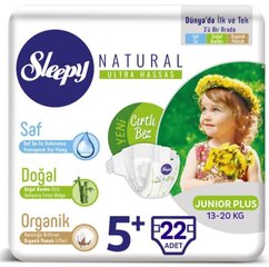 Autiņbiksītes Sleepy NATURAL Junior+ 22 (5+.izm.) cena un informācija | Autiņbiksītes | 220.lv