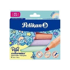 Pelikan Flomāsteri, colorella, pastelis, 6 krāsas cena un informācija | Modelēšanas un zīmēšanas piederumi | 220.lv