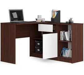Письменный стол NORE B-17, темно-коричневый/белый цена и информация | Компьютерные, письменные столы | 220.lv