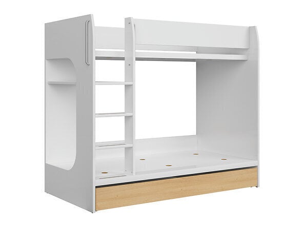 Divstāvu gulta BRW Nandu, 80x190 cm, balta/brūna цена и информация | Bērnu gultas | 220.lv