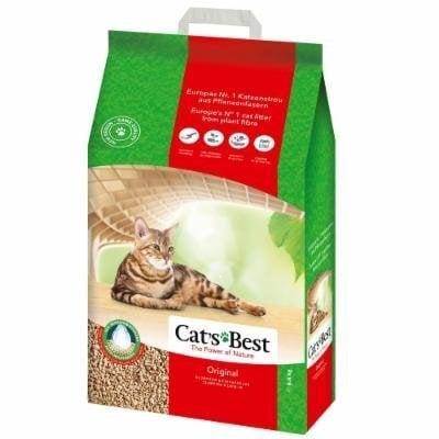 Dabīgie zāģu skaidu kaķu pakaiši Cat's Best Original, 20 l cena un informācija | Kaķu smiltis, pakaiši | 220.lv