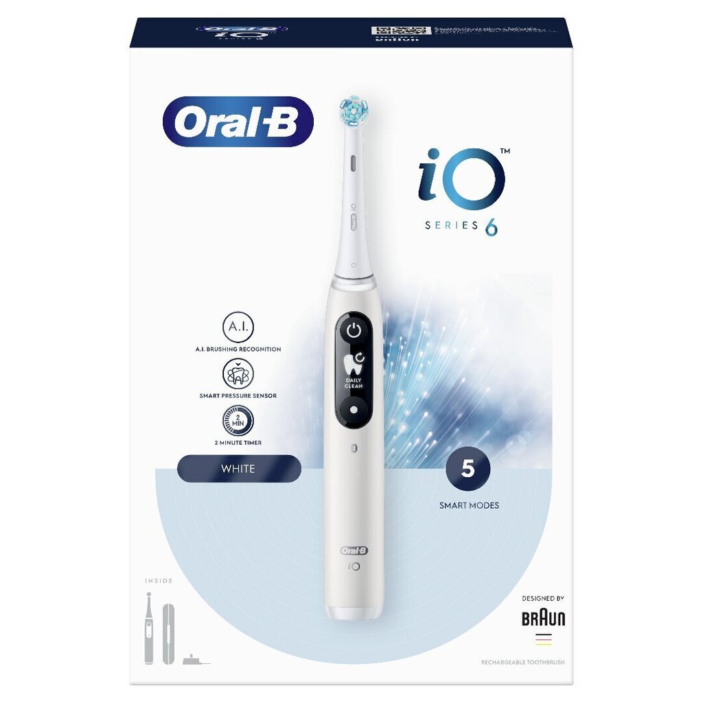 Oral-B iO 6 white цена и информация | Elektriskās zobu birstes | 220.lv