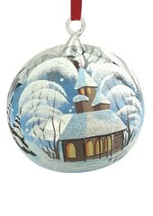 Ziemassvētku eglītes rotājums, 11 cm diametrs, ar rokām veidots Ziemassvētku rotājums / 1 gab. cena un informācija | Eglīšu rotājumi | 220.lv