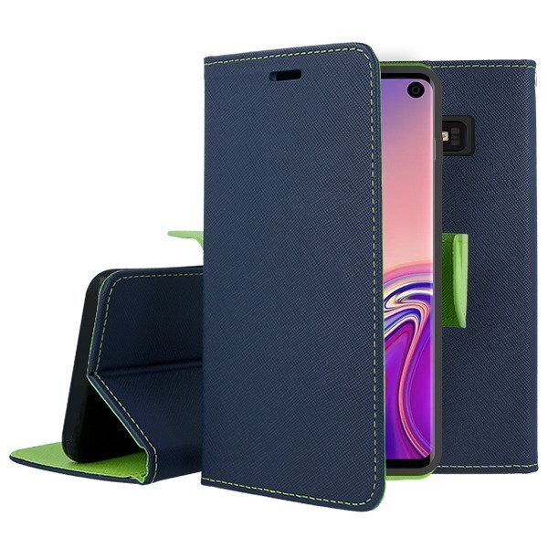 Mocco Fancy Book Case Grāmatveida Maks Telefonam Apple Iphone 12 / 12 Pro Zils - Zaļš cena un informācija | Telefonu vāciņi, maciņi | 220.lv