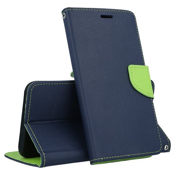 Mocco Fancy Book Case Grāmatveida Maks Telefonam Apple Iphone 12 / 12 Pro Zils - Zaļš cena un informācija | Telefonu vāciņi, maciņi | 220.lv