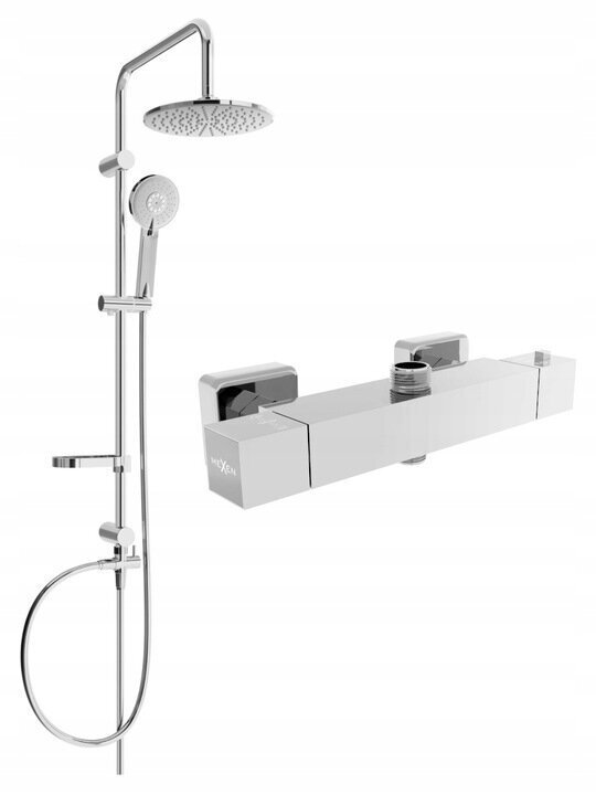 Dušas sistēma ar termostata jaucējkrānu Mexen Carl Cube 2, Chrome cena un informācija | Dušas komplekti un paneļi | 220.lv