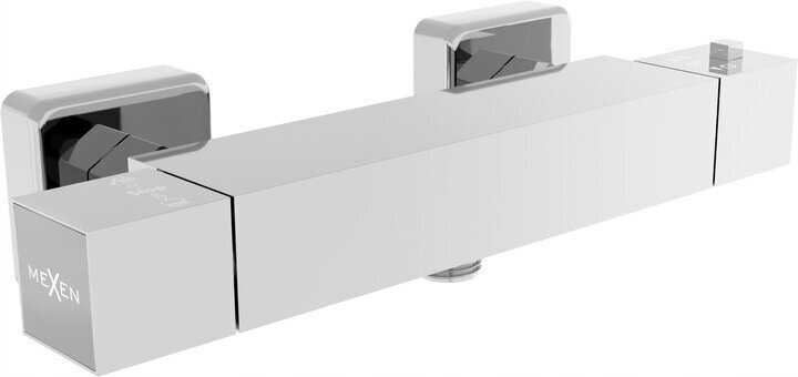 Dušas sistēma ar termostata jaucējkrānu Mexen Erik Cube, Chrome cena un informācija | Dušas komplekti un paneļi | 220.lv