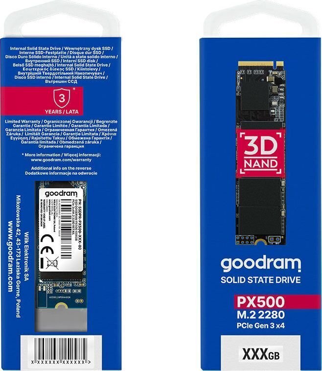 GoodRam SSDPR-PX500-256-80 cena un informācija | Iekšējie cietie diski (HDD, SSD, Hybrid) | 220.lv