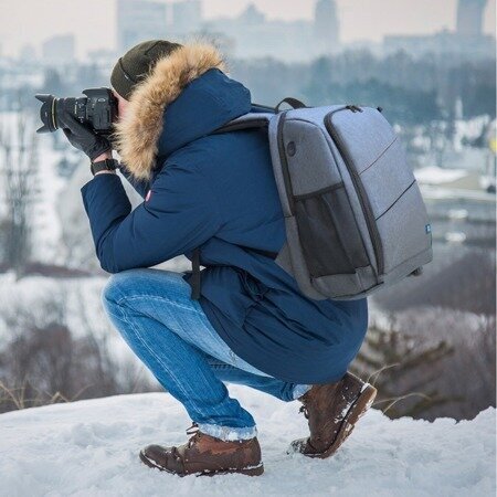 Puluz Waterproof Photographer mugursoma, pelēka цена и информация | Somas portatīvajiem datoriem | 220.lv