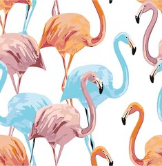 Glezna pēc numuriem "Krāsainie flamingo" 40x40 G cena un informācija | Gleznas pēc numuriem | 220.lv