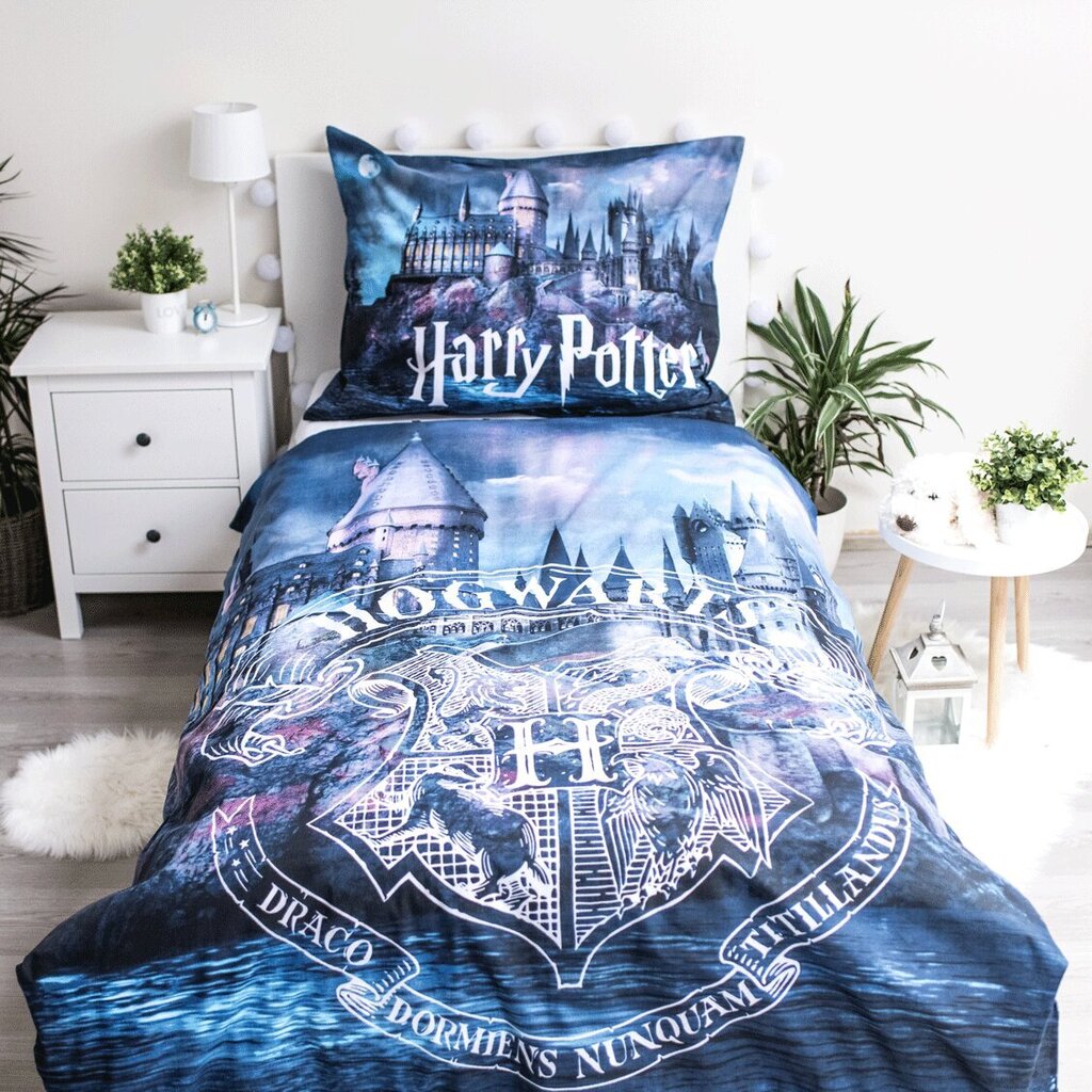 Tumsā spīdošs gultas veļas komplekts Harry Potter 140x200cm, 2 daļas cena un informācija | Bērnu gultas veļa | 220.lv