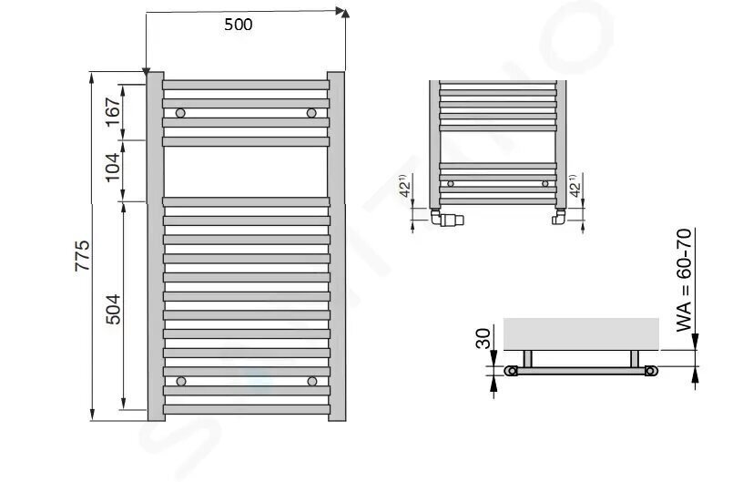 Elektriskais dvieļu žāvētājs Zehnder Aura, 500x775mm, hromēts цена и информация | Dvieļu žāvētāji | 220.lv