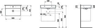 Умывальник Laufen VAL, H8102830001041 цена и информация | Раковины | 220.lv