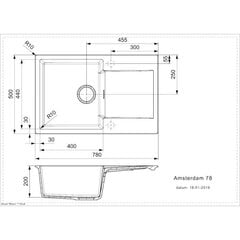 Кухонная раковина Reginox Amsterdam 78, 780x500 мм, черная цена и информация | Раковины на кухню | 220.lv