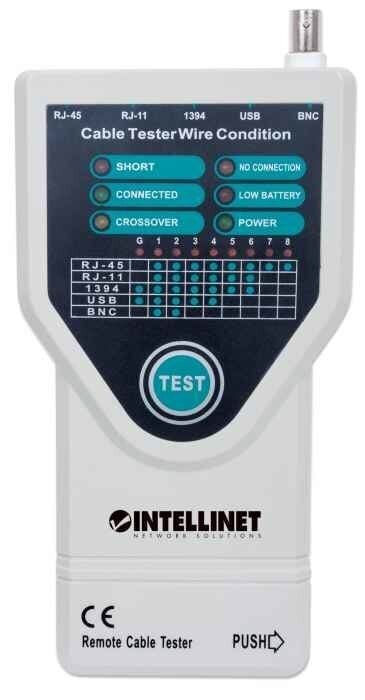 Kabeļu sistēmas testeris Intellinet 5-w-1 RJ11 / RJ45 / FireWire 1394 /USB /BNC цена и информация | Elektrības slēdži, rozetes | 220.lv