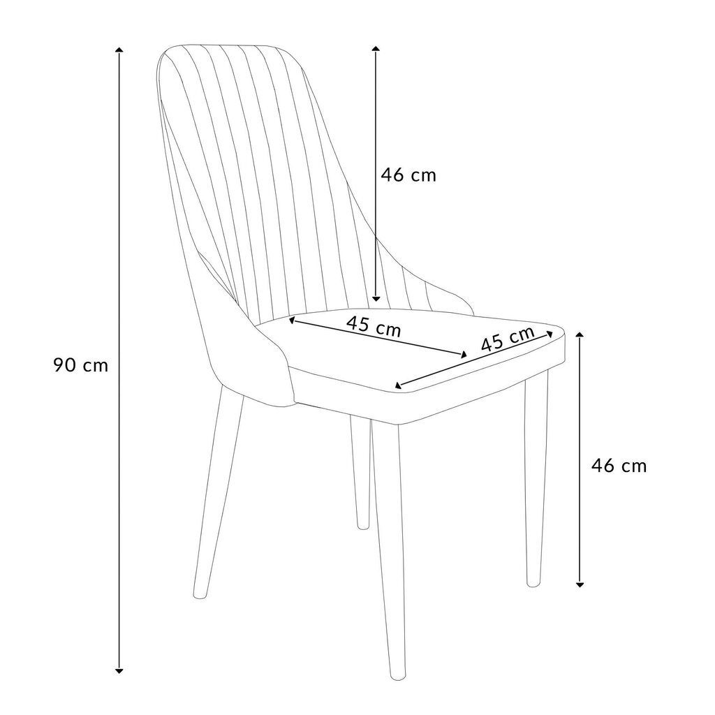 LOUIS Krēsls no gaiši pelēka auduma 44x59x88 cm cena un informācija | Virtuves un ēdamistabas krēsli | 220.lv