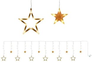 LED gaismas aizkari - zvaigznes - silti baltas cena un informācija | Ziemassvētku dekorācijas | 220.lv