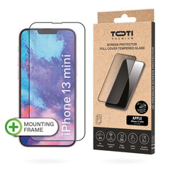 Toti Premium 4779040337761 PREMIUM TEMPERED ekrāna aizsargstikls 3D pilna pārklājuma paredzēts iPhone 13 mini (5,4'') Black cena un informācija | Ekrāna aizsargstikli | 220.lv