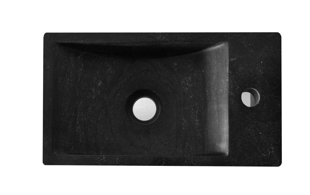 Maza izlietne no akmens B-STONE 40x22 cm, roku darbs, maisītājs labajā pusē cena un informācija | Izlietnes | 220.lv