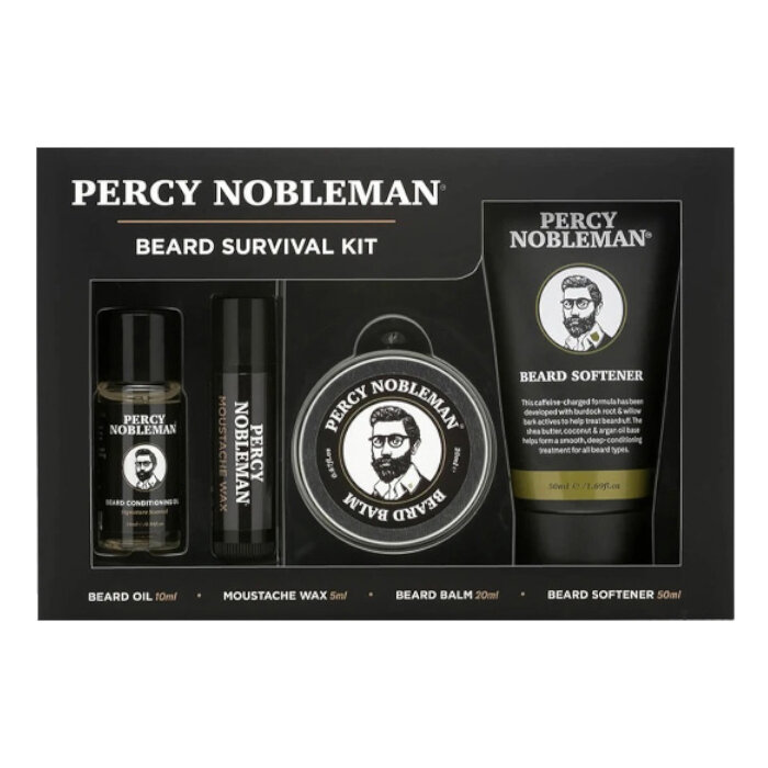 Bārdas kopšanas komplekts Percy Nobleman's Beard Survival Kit, 4 instrumenti цена и информация | Skūšanās piederumi, kosmētika | 220.lv