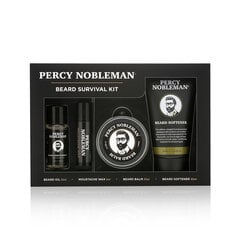 Bārdas kopšanas komplekts Percy Nobleman's Beard Survival Kit, 4 instrumenti cena un informācija | Skūšanās piederumi, kosmētika | 220.lv
