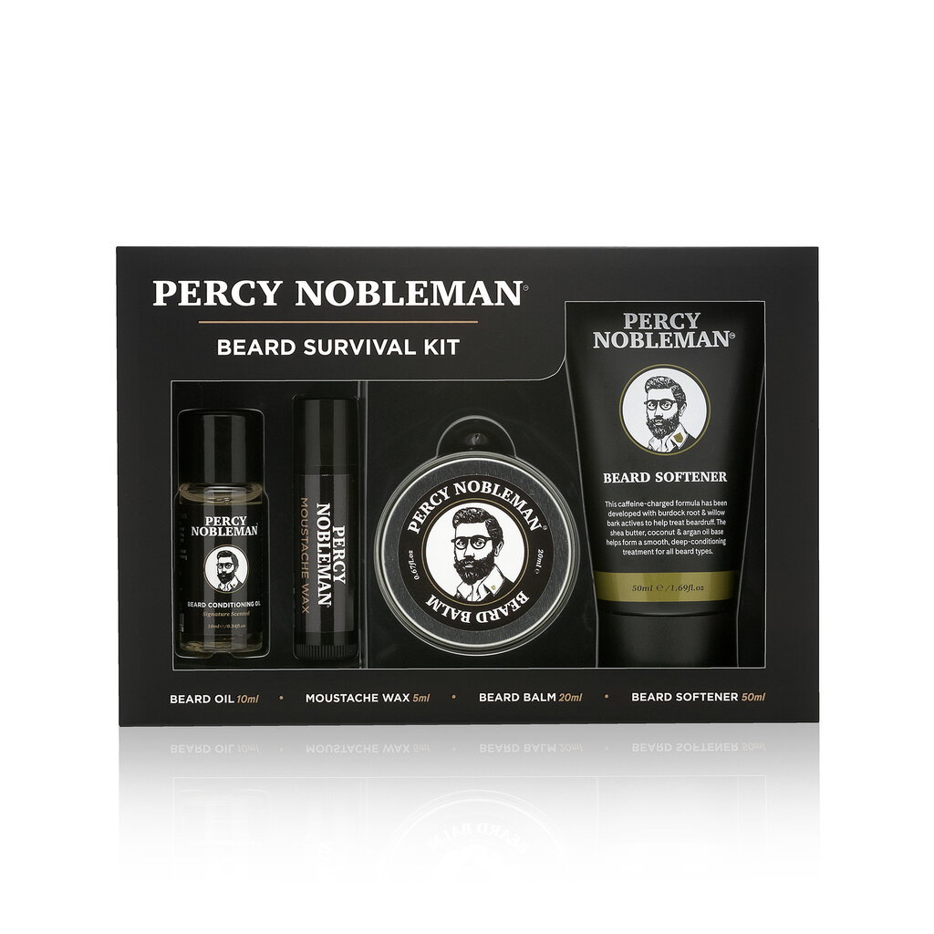 Bārdas kopšanas komplekts Percy Nobleman's Beard Survival Kit, 4 instrumenti цена и информация | Skūšanās piederumi, kosmētika | 220.lv