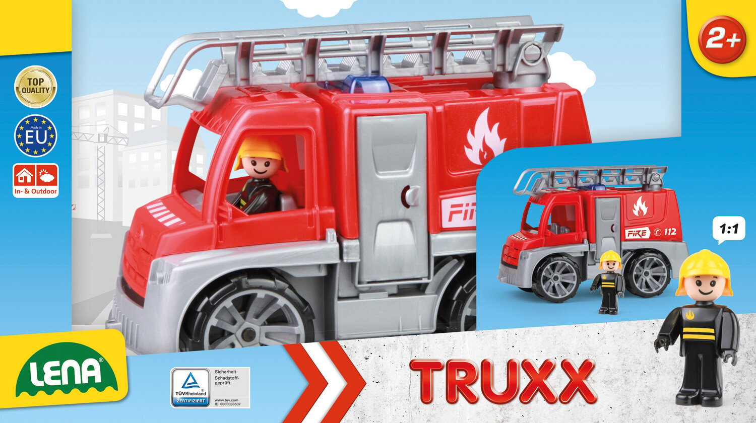 Rotaļu auto ugunsdzēšamais aparāts, 29 cm (kastē), LENA Truxx, 04457, 2+ cena un informācija | Rotaļlietas zīdaiņiem | 220.lv
