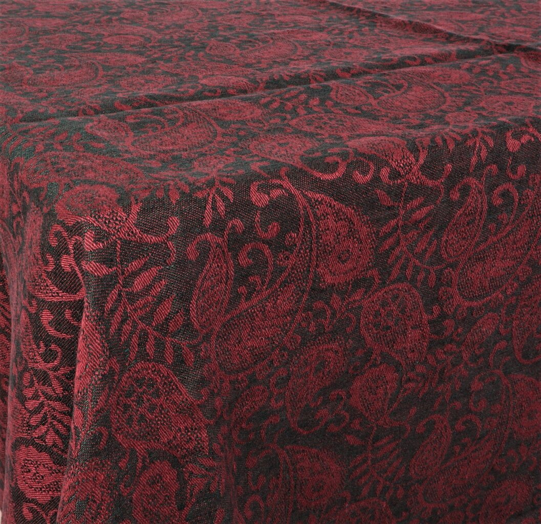 Lina galdauts, melnā un sarkanā krāsā, 144x144 cm. cena un informācija | Galdauti, salvetes | 220.lv