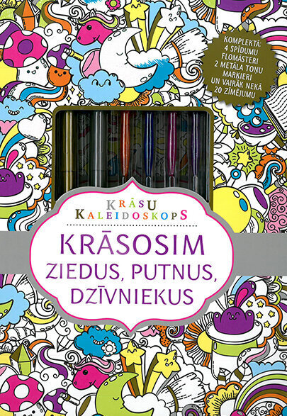 Krāsosim ziedus, putnus dzīvniekus / krāsu kaleidoskops cena un informācija | Mākslas grāmatas | 220.lv