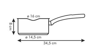 Tescoma katliņš ar diviem snīpjiem, 16 cm, 1,5 l cena un informācija | Katli, tvaika katli | 220.lv
