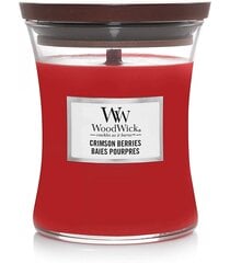 WoodWick aromātiska svece Crimson Berries, 275 g cena un informācija | Sveces un svečturi | 220.lv