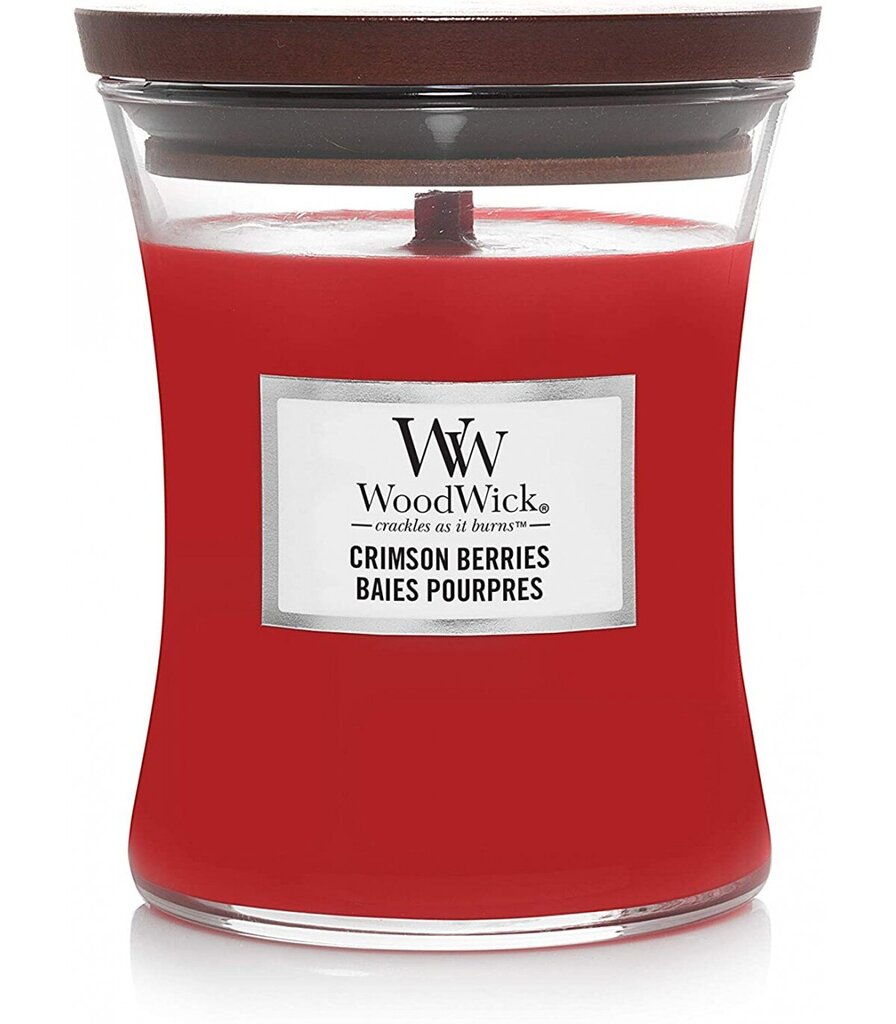 WoodWick aromātiska svece Crimson Berries, 275 g cena un informācija | Sveces un svečturi | 220.lv