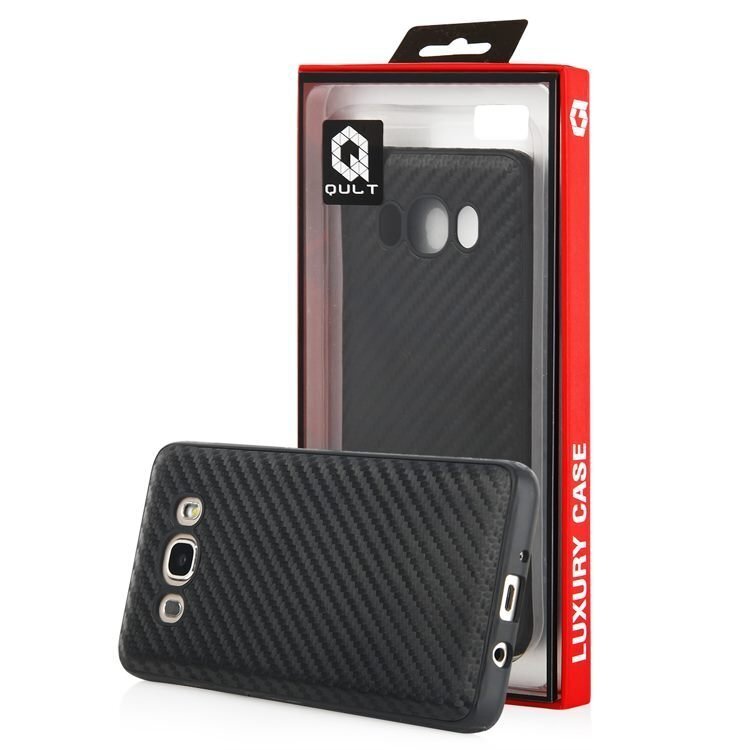 Qult Luxury Carbon Back Case Aizmugurējais Silikona Apvalks Priekš LG K420 K10 Melns цена и информация | Telefonu vāciņi, maciņi | 220.lv