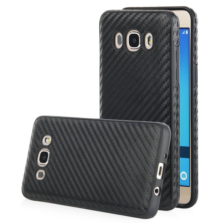 Qult Luxury Carbon Back Case Aizmugurējais Silikona Apvalks Priekš LG K420 K10 Melns цена и информация | Telefonu vāciņi, maciņi | 220.lv