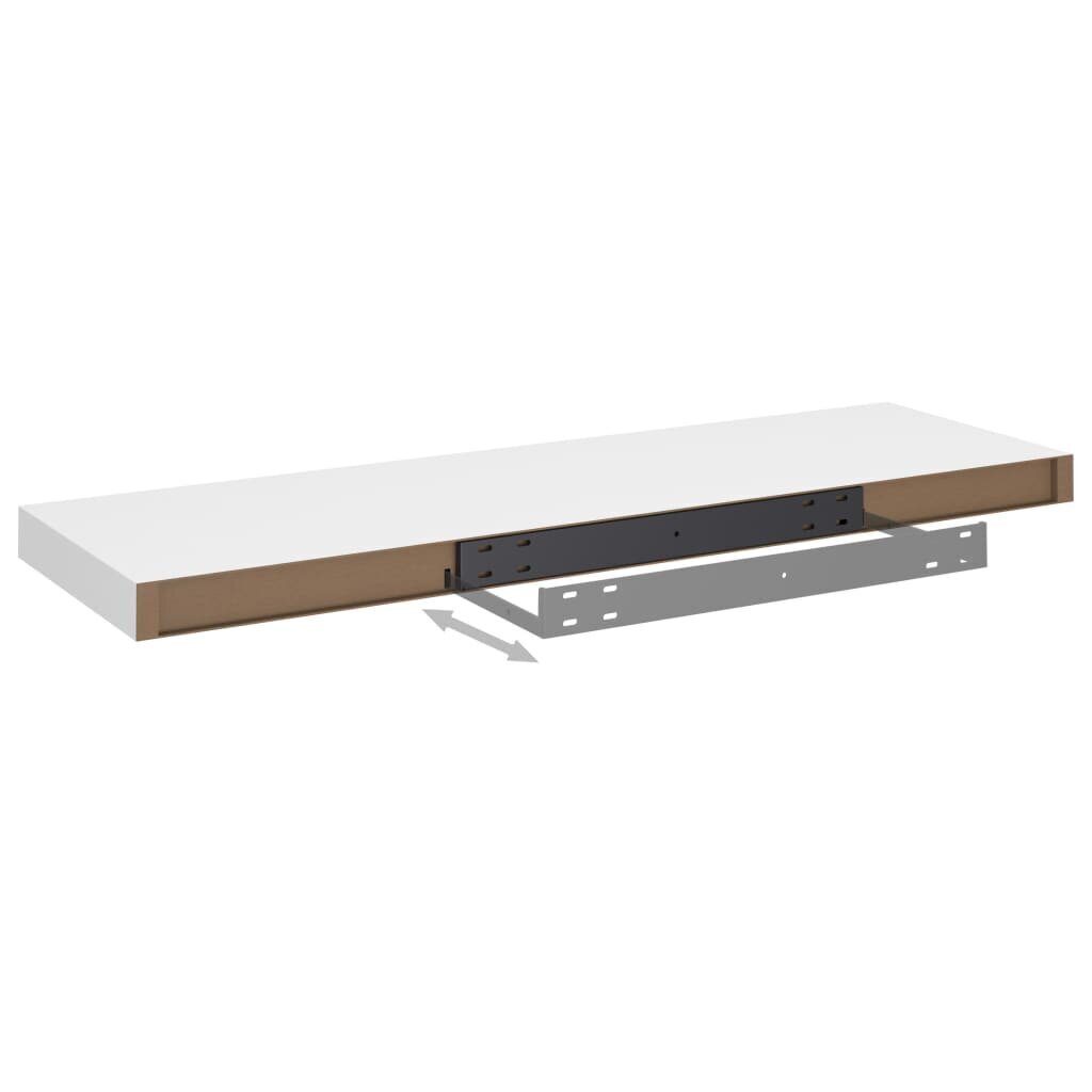 vidaXL sienas plaukts, balts, 80x23,5x3,8 cm, MDF cena un informācija | Plaukti | 220.lv