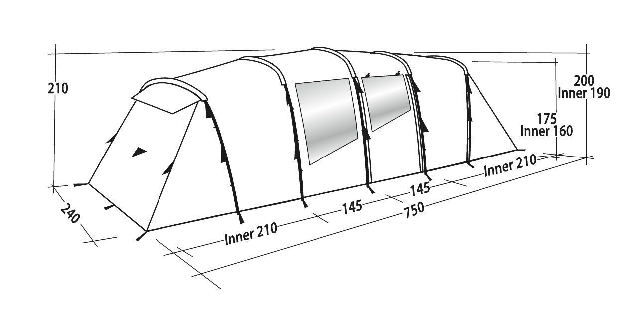 Telts Easy Camp Huntsville Twin 800, zaļa cena un informācija | Teltis | 220.lv