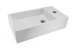 Маленький умывальник MARIA Solid Surface из композитного материала, прямоугольный, 40x22см, белый цена и информация | Раковины | 220.lv