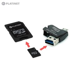Платиновый PMMSD8CR4 4in1 8ГБ USB-накопитель + Micro SD Card + Micro USB OTG сканер для телефонов и планшетов цена и информация | Карты памяти для мобильных телефонов | 220.lv