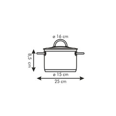 Tescoma Vision katls ar vāku, 16 cm, 1.5 l цена и информация | Кастрюли, скороварки | 220.lv