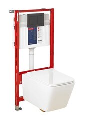 Tualetes komplekts TECE Now Rimless: slēptais rāmis + tualete + poga + lēni nolaižams vāks + skaņu izolējoša blīve cena un informācija | Tualetes podi | 220.lv