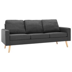 vidaXL 2-daļīgs dīvānu komplekts, tumši pelēks audums цена и информация | Диваны | 220.lv