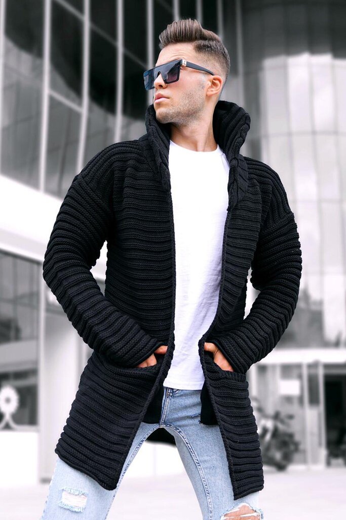 Melns vīriešu džemperis "Hira" cena un informācija | Vīriešu džemperi | 220.lv