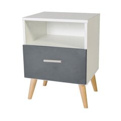 Тумбочка ADRK Furniture Logan 11, белая/серая цена и информация | Прикроватные тумбочки | 220.lv