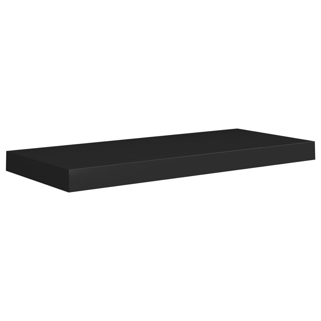 vidaXL sienas plaukts, melns, 60x23,5x3,8 cm, MDF cena un informācija | Plaukti | 220.lv