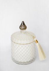 Aromātiskā svece stikla baltas krāsas burciņā 8x14cm cena un informācija | Sveces un svečturi | 220.lv