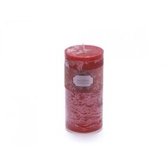 Sarkanas krāsas cilindriska svece 6.5x14cm cena un informācija | Sveces un svečturi | 220.lv