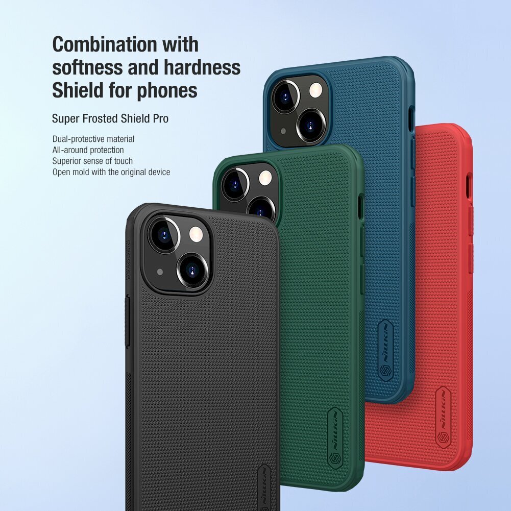 Nillkin Super Frosted Shield Pro Case durable, piemērots iPhone 13 mini, zils cena un informācija | Telefonu vāciņi, maciņi | 220.lv