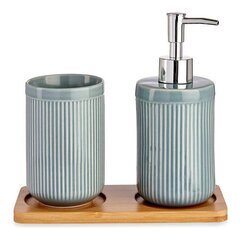 Набор для ванной Серый Керамика Бамбук (3 pcs) цена и информация | Аксессуары для ванной комнаты | 220.lv
