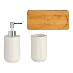 Набор для ванной Белый Керамика Бамбук (3 pcs) цена и информация | Аксессуары для ванной комнаты | 220.lv