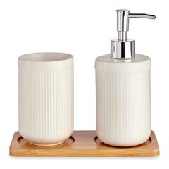 Набор для ванной Белый Керамика Бамбук (3 pcs) цена и информация | Аксессуары для ванной комнаты | 220.lv